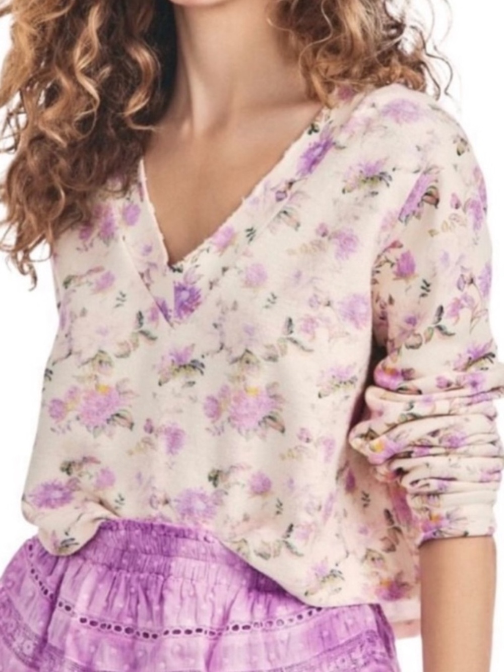 LoveShackFancy Tamika V-Neck Pullover | Size Medium